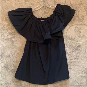 Runaway Navy Off the Shoulder Top Made Australia